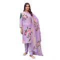 Vaystra Cotton Blend Printed Kurti With Pant Dupatta Set – Lavender