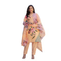 Vaystra Cotton Blend Printed Kurti With Pant Dupatta Set – Orange