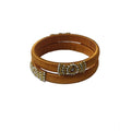 Vaystra Plastic Silk Thread Bangles - Light Brown