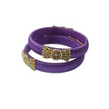 Vaystra Plastic Silk Thread Bangles - Light Violet