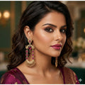 Vaystra Zinc Alloy Chandbali Earrings - Multicolor,