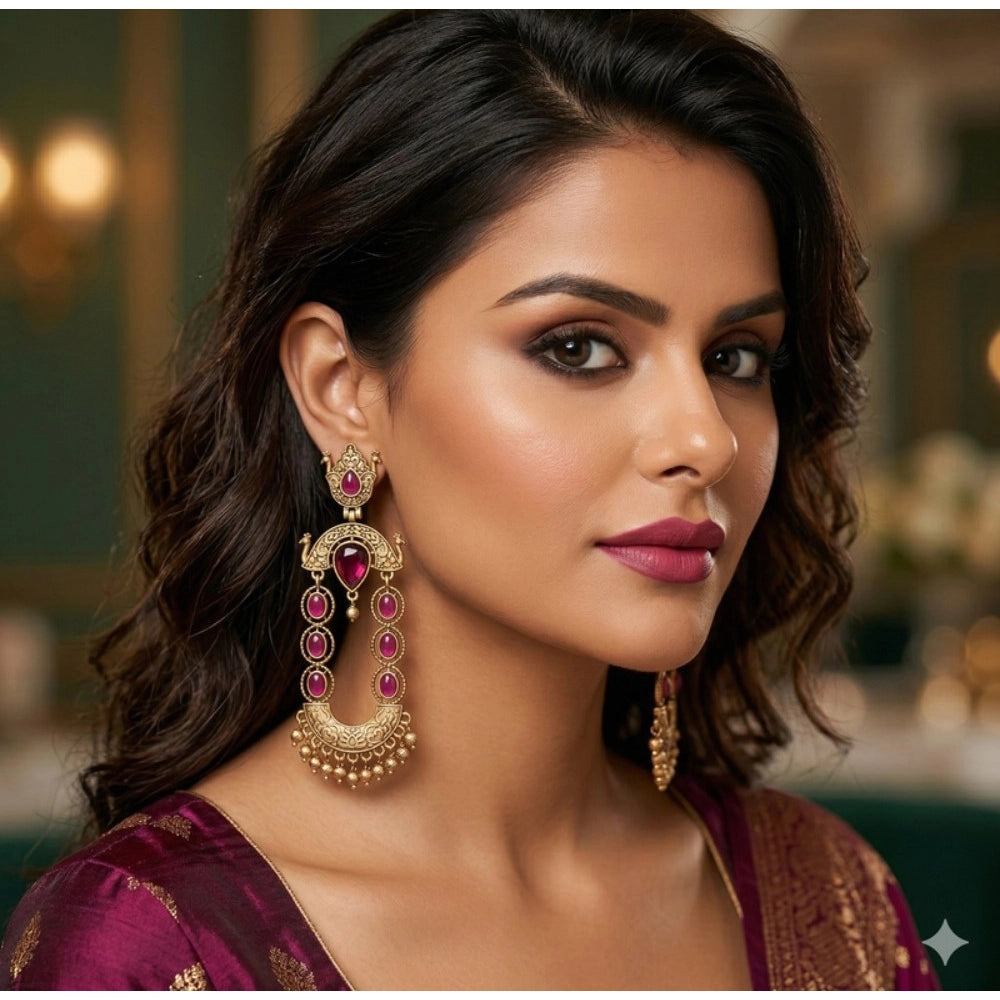 Vaystra Zinc Alloy Chandbali Earrings - Multicolor,