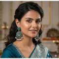 Vaystra Handcrafted Zinc Alloy Chandbali Earrings - Multicolor, Edition