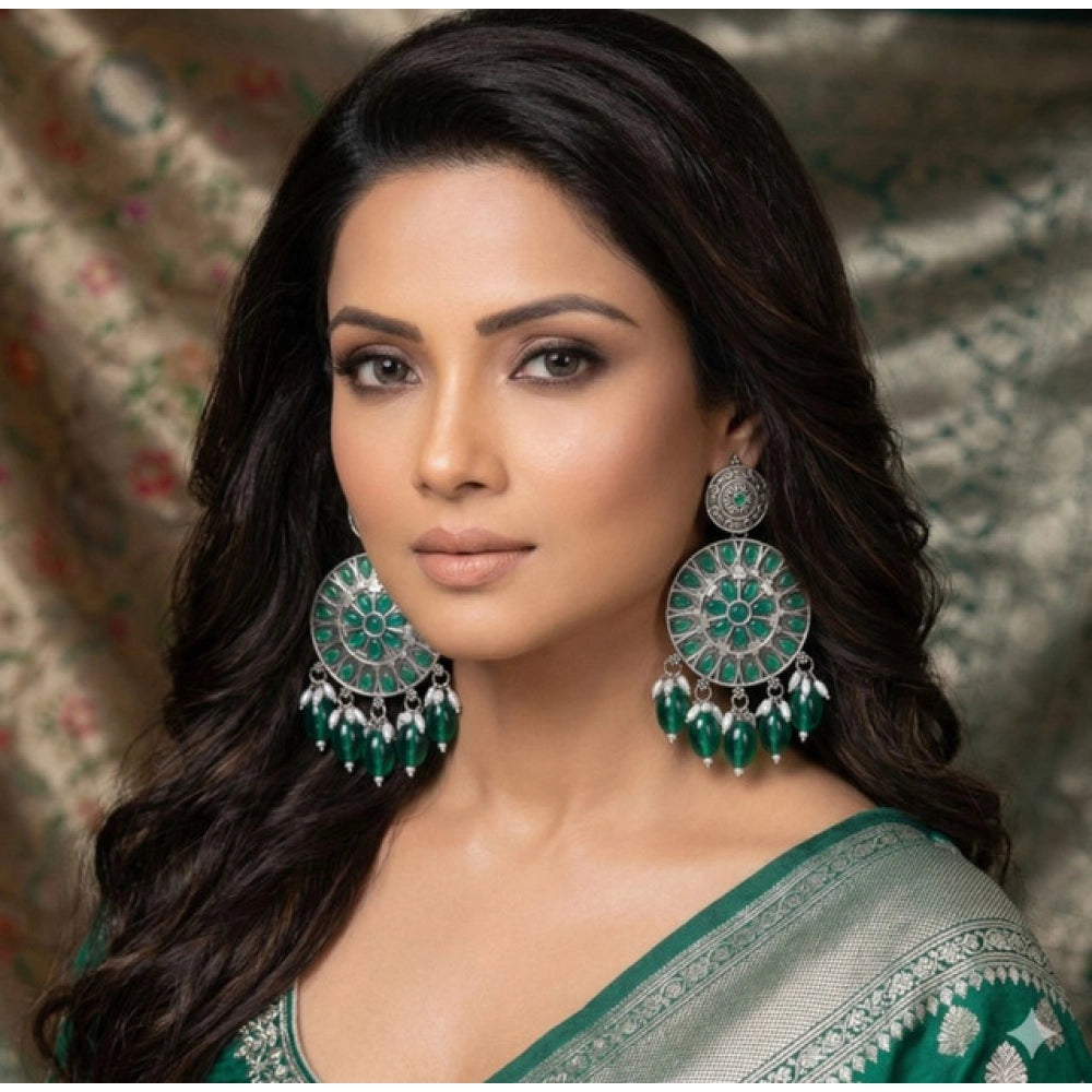 Vaystra Zinc Alloy Chandbali Earrings - Multicolor,