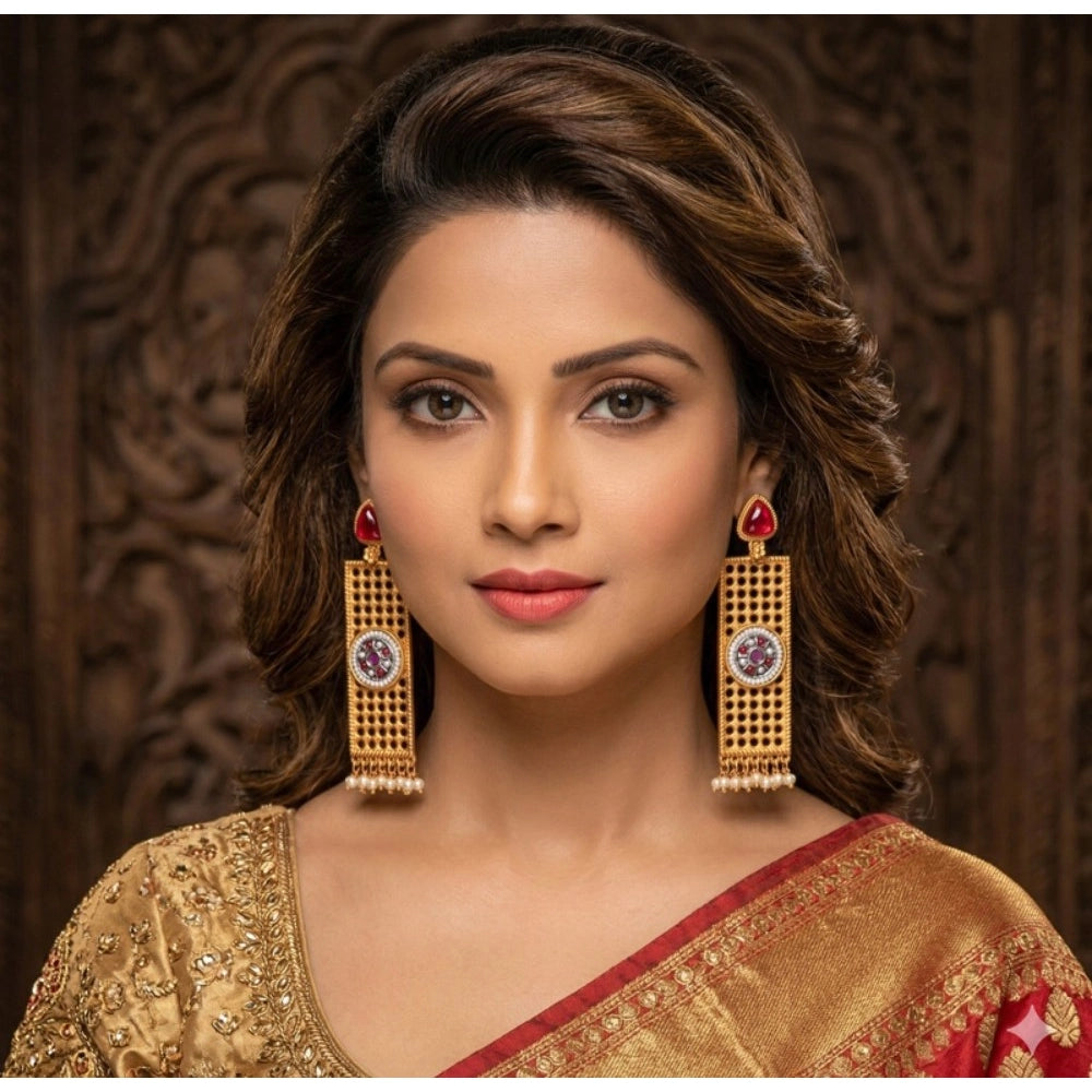 Vaystra Zinc Alloy Dangler Earrings - Multicolor,