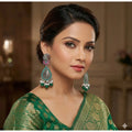 Vaystra Gold Plated Zinc Alloy Chandbali Earrings in Multicolor,