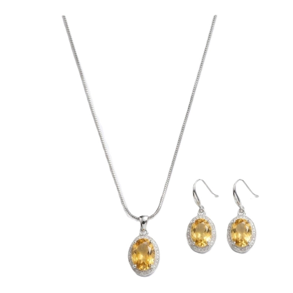 Vaystra Handcrafted Brass Silver Plated Pendant Set - Yellow, Edition
