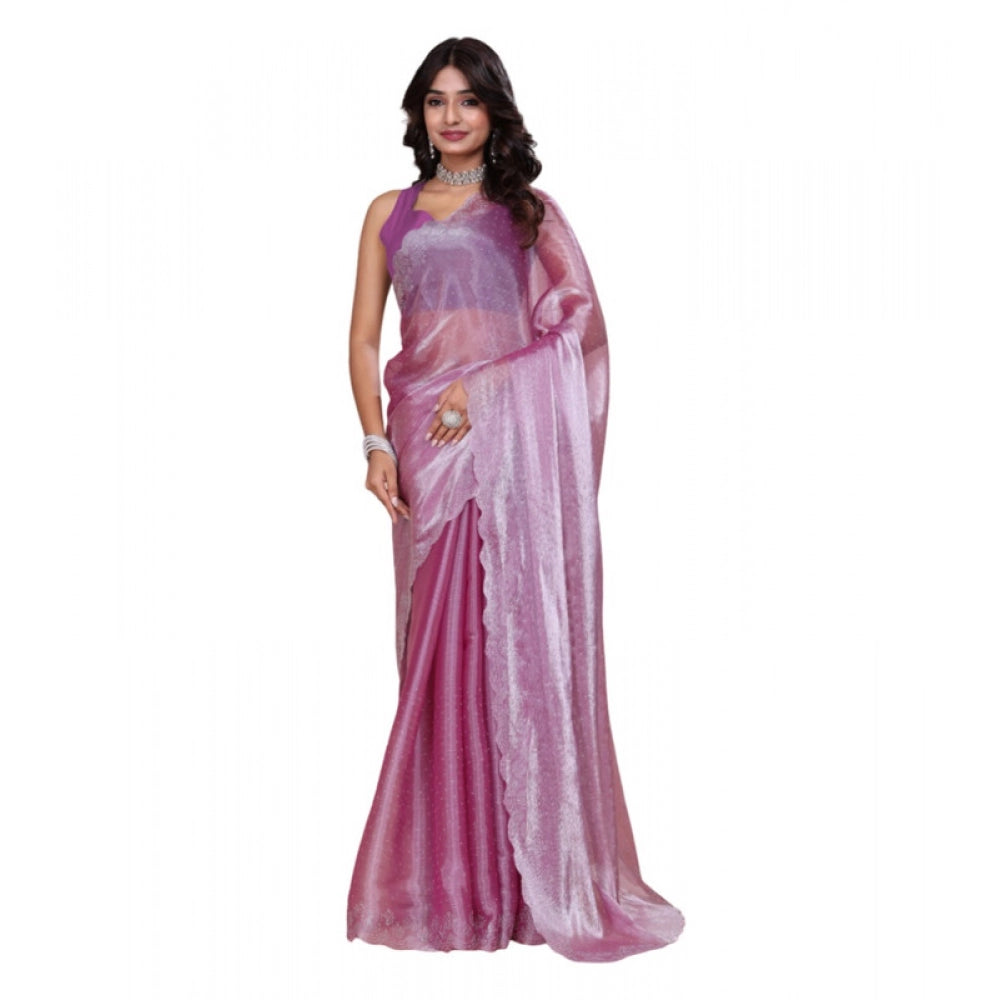 Vaystra Jimmy choo Embellished Bollywood Saree With Unstitched Blouse 5.5Mtr – Magenta