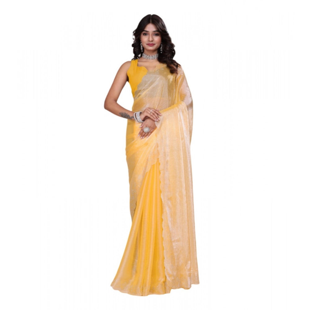 Vaystra Tissue Pure Silk Embellished Bollywood Saree With Unstitched Blouse 5.5Mtr –...