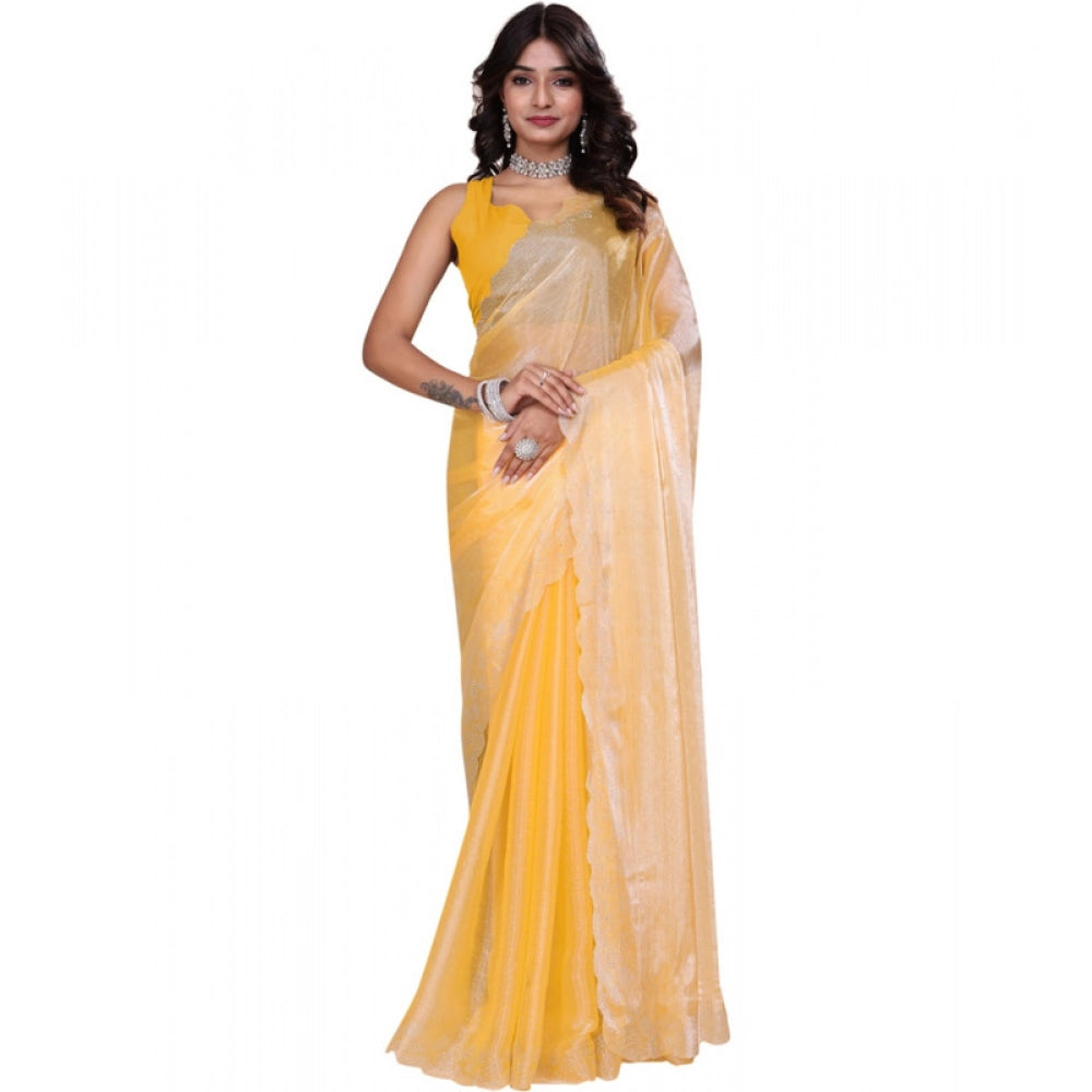 Vaystra Tissue Pure Silk Embellished Bollywood Saree With Unstitched Blouse 5.5Mtr –...