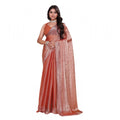 Vaystra Jimmy choo Embellished Bollywood Saree With Unstitched Blouse 5.5Mtr – Orange