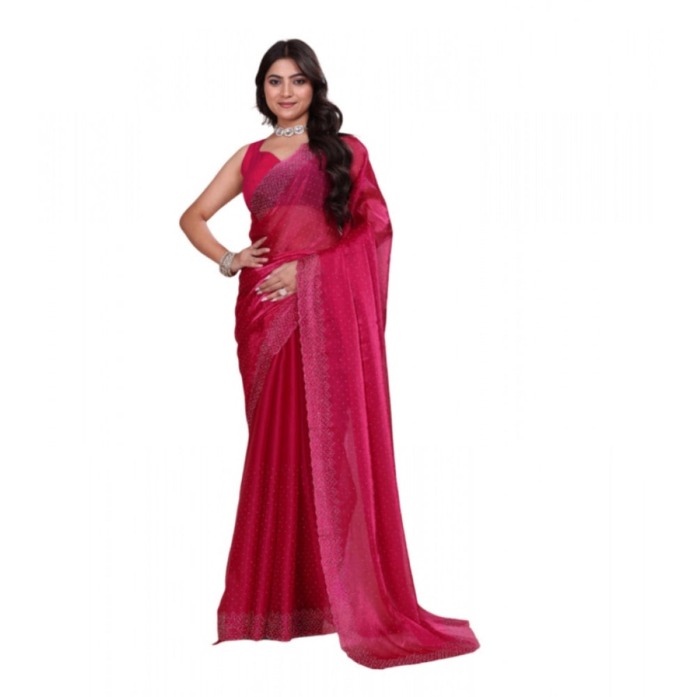 Vaystra Jimmy choo Embellished Bollywood Saree With Unstitched Blouse 5.5Mtr – Red