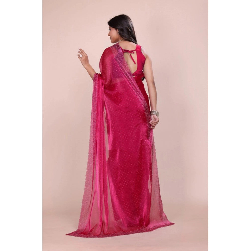 Vaystra Jimmy choo Embellished Bollywood Saree With Unstitched Blouse 5.5Mtr – Red