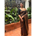 Vaystra Litchi silk Printed Saree With Unstitched Blouse – Gold