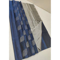 Vaystra Litchi silk Printed Saree With Unstitched Blouse – Dark Blue
