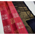 Vaystra Litchi silk Printed Saree With Unstitched Blouse – Red