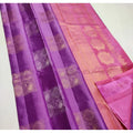 Vaystra Litchi silk Printed Saree With Unstitched Blouse – Magenta and pink
