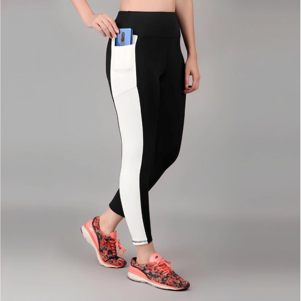 Vaystra Polyester Solid Ankle length High Waisted Tights – Black