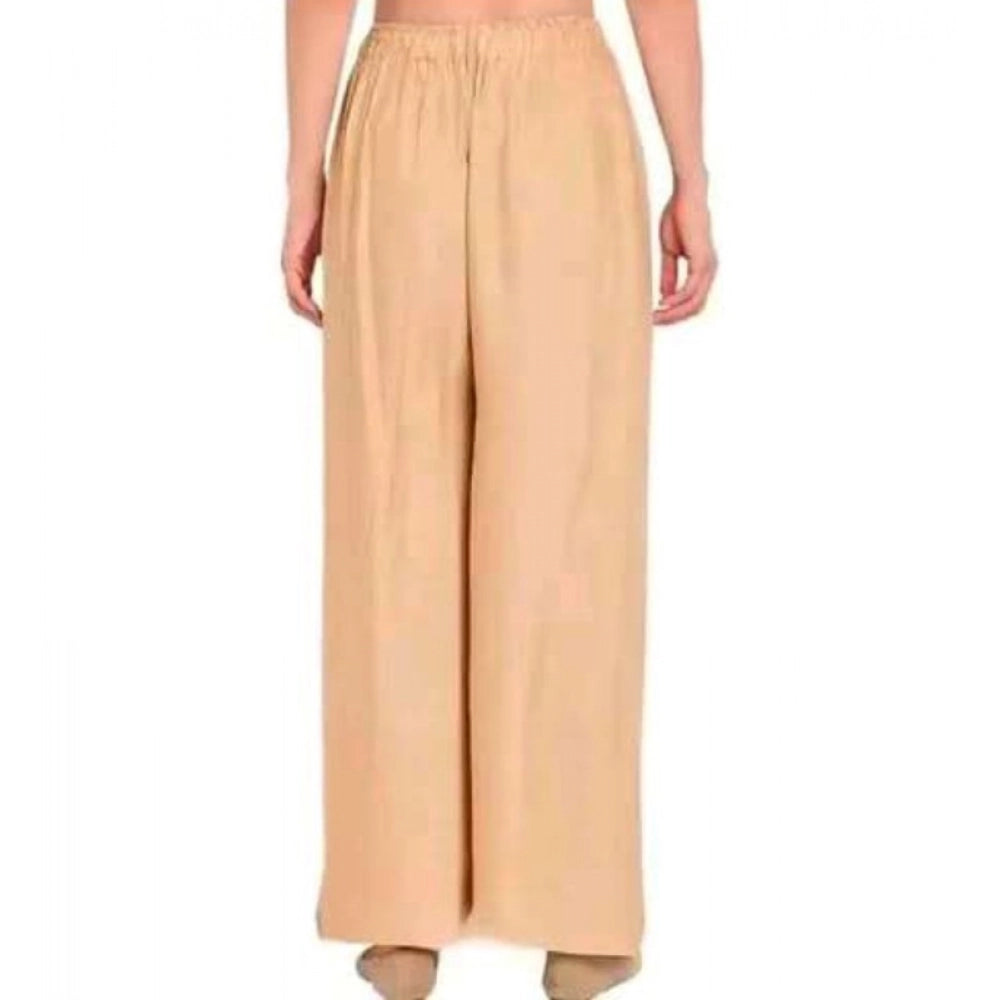 Vaystra Casual Rayon Solid Ankle Length Palazzo – Golden