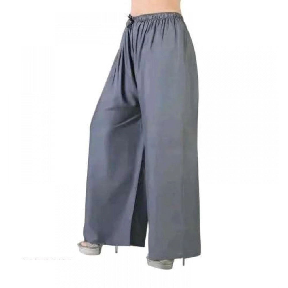 Vaystra Casual Rayon Solid Ankle Length Palazzo – Grey