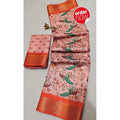 Vaystra Digital Dolla Silk Printed Saree With Unstitched Blouse 5.5Mtr – Orange