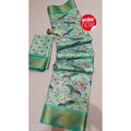 Vaystra Digital Dolla Silk Printed Saree With Unstitched Blouse 5.5Mtr – Pista Green