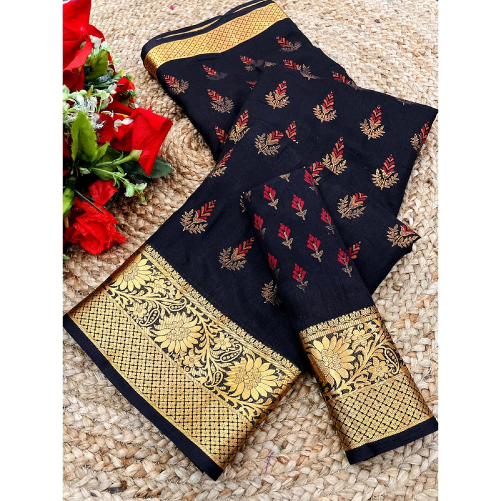 Vaystra Digital Dolla Silk Printed Saree With Unstitched Blouse 5.5Mtr – Navy Blue