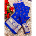 Vaystra Digital Dolla Silk Printed Saree With Unstitched Blouse 5.5Mtr – Blue