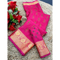 Vaystra Digital Dolla Silk Printed Saree With Unstitched Blouse 5.5Mtr – Pink