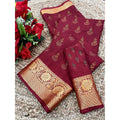 Vaystra Digital Dolla Silk Printed Saree With Unstitched Blouse 5.5Mtr – Maroon