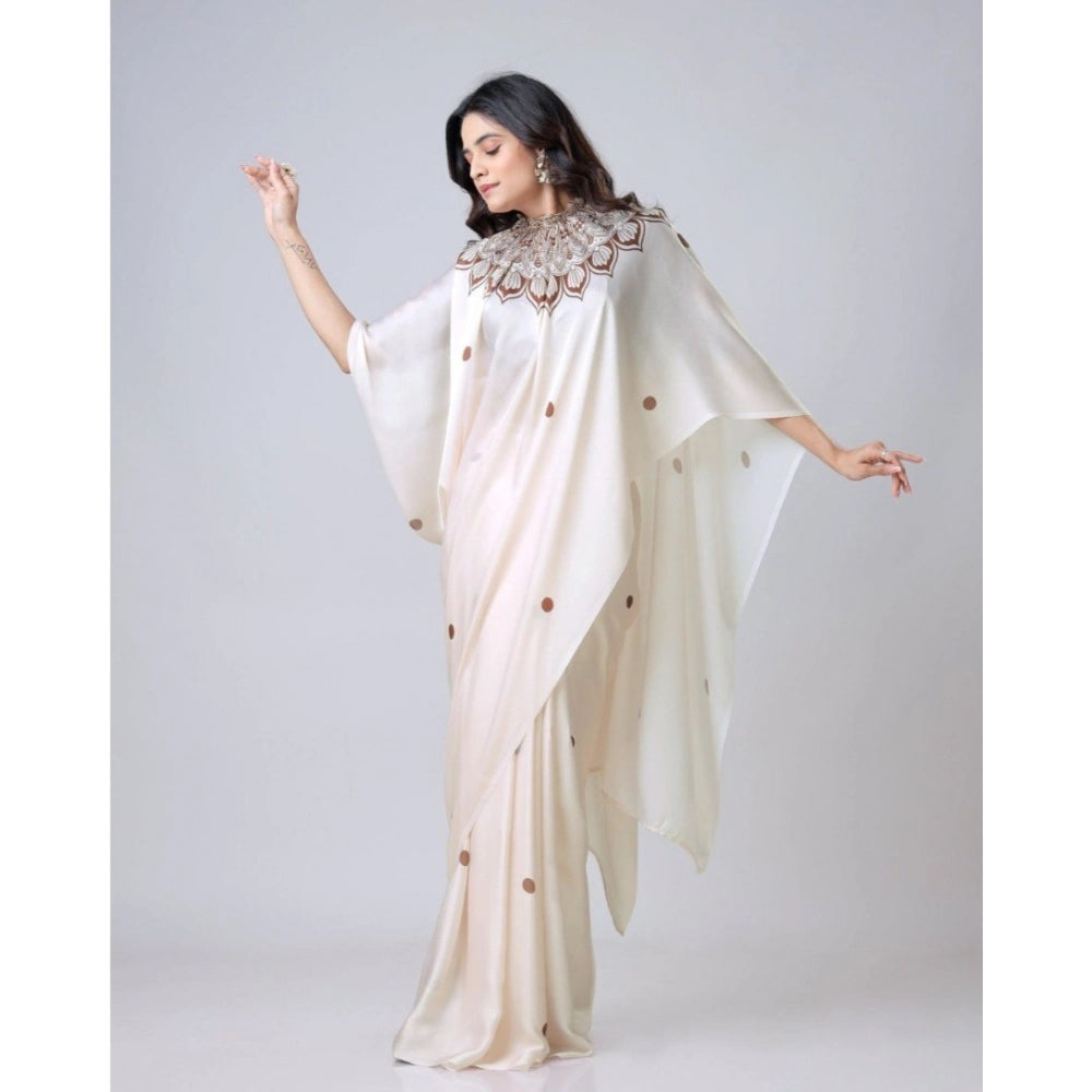 Vaystra Soft Crepe Silk Printed Ready To Wear Saree With Unstitched Blouse 5.5Mtr –...