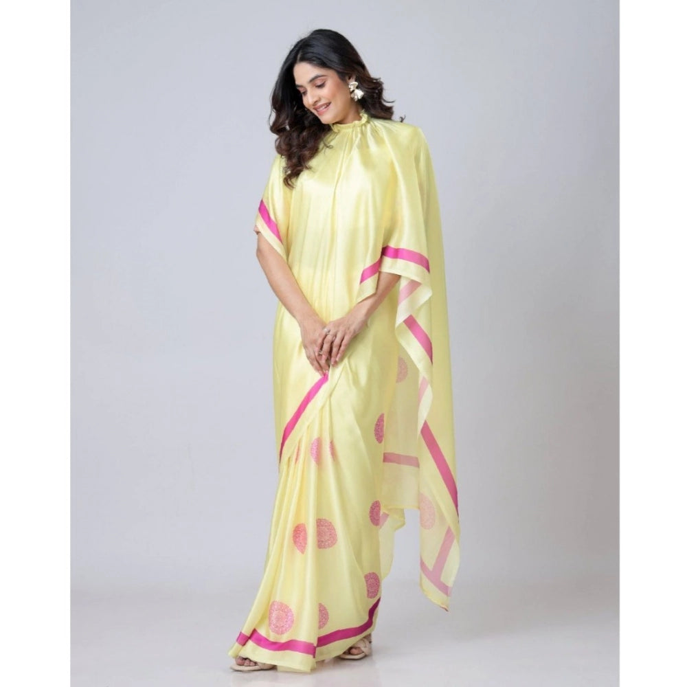 Vaystra Soft Crepe Silk Printed Ready To Wear Saree With Unstitched Blouse 5.5Mtr –...