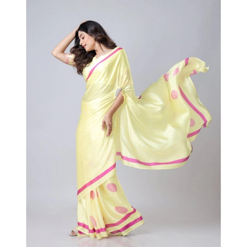 Vaystra Soft Crepe Silk Printed Ready To Wear Saree With Unstitched Blouse 5.5Mtr –...
