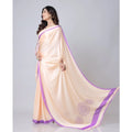 Vaystra Soft Crepe Silk Printed Ready To Wear Saree With Unstitched Blouse 5.5Mtr – Beige