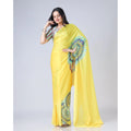 Vaystra Soft Crepe Silk Printed Ready To Wear Saree With Unstitched Blouse 5.5Mtr – Yellow