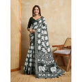 Vaystra Silk Blend Printed Saree With Unstitched Blouse 5.5Mtr – Green