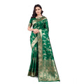 Vaystra Banarasi Silk Printed Saree With Unstitched Blouse 5.5Mtr – Green