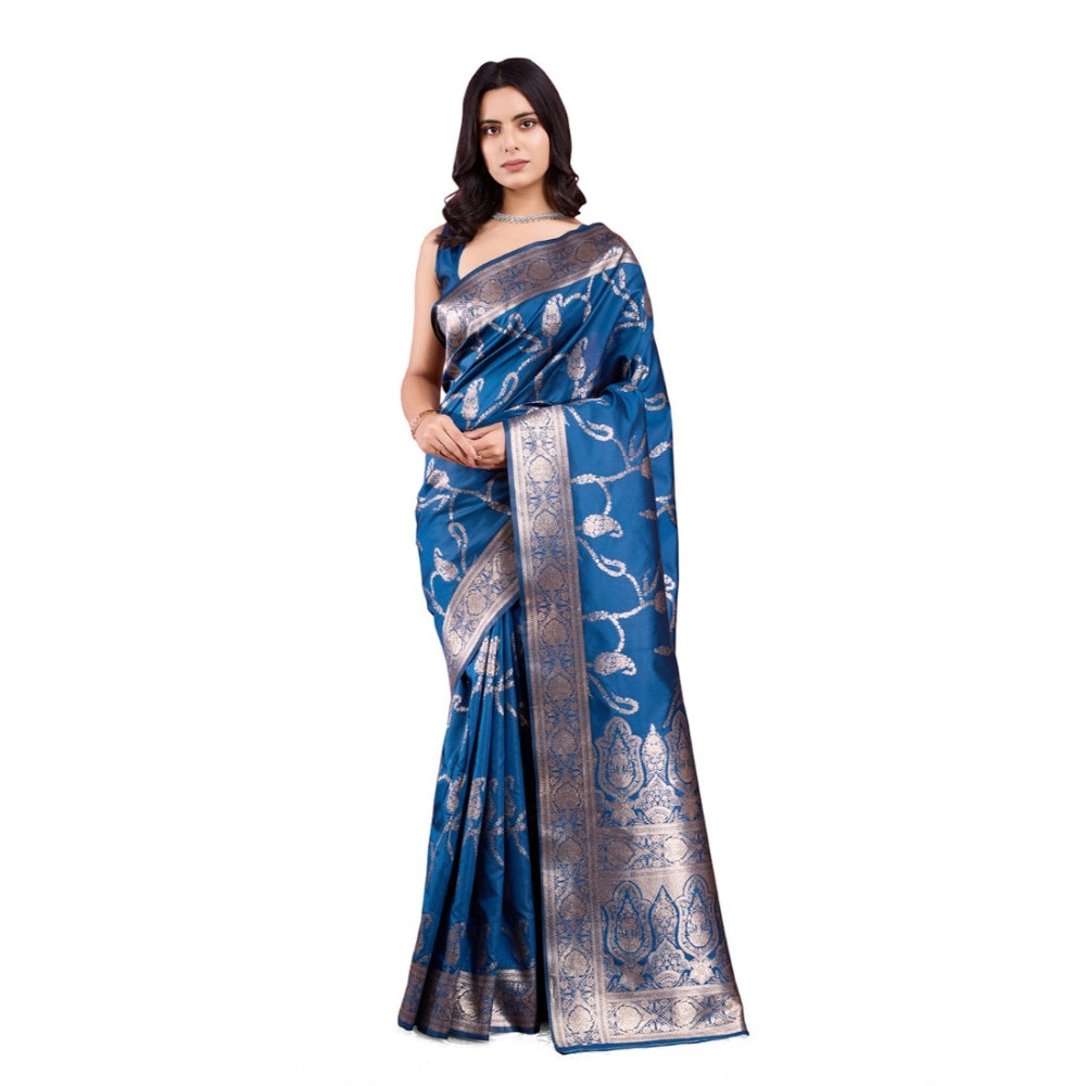 Vaystra Banarasi Silk Printed Saree With Unstitched Blouse 5.5Mtr – Pinch