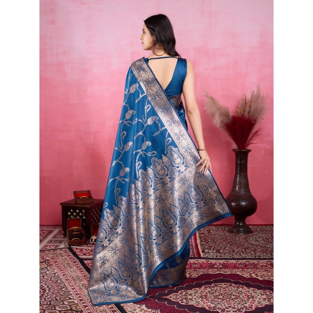 Vaystra Banarasi Silk Printed Saree With Unstitched Blouse 5.5Mtr – Pinch