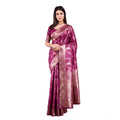 Vaystra Banarasi Silk Printed Saree With Unstitched Blouse 5.5Mtr – Wine
