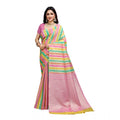 Vaystra Cotton Blended Printed Saree With Unstitched Blouse 5.5Mtr – Pink