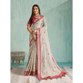 Vaystra Silk Blend Printed Saree With Unstitched Blouse 5.5Mtr – Beige