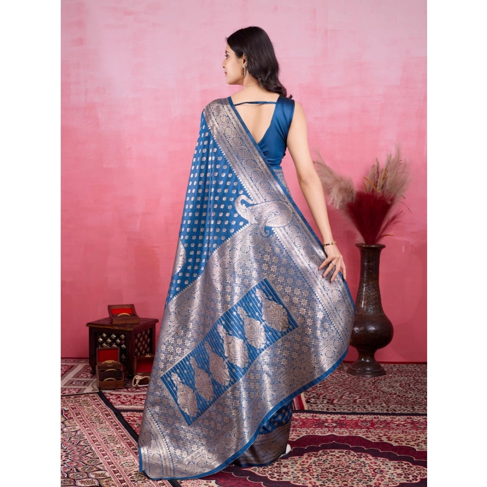 Vaystra Banarasi Silk Printed Saree With Unstitched Blouse 5.5Mtr – Pinch