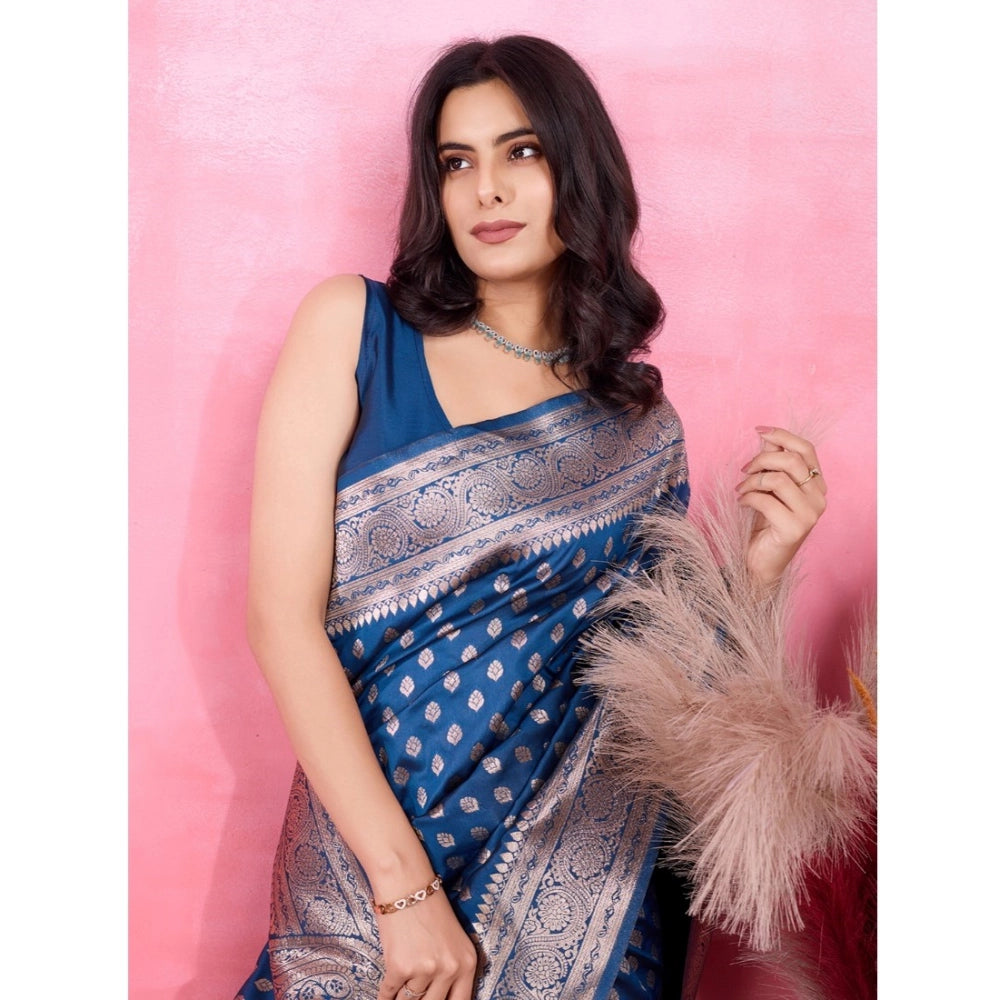Vaystra Banarasi Silk Printed Saree With Unstitched Blouse 5.5Mtr – Pinch