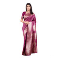 Vaystra Banarasi Silk Printed Saree With Unstitched Blouse 5.5Mtr – Wine