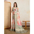 Vaystra Viscose Printed Saree With Unstitched Blouse 5.5Mtr – Cream