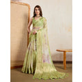 Vaystra Viscose Printed Saree With Unstitched Blouse 5.5Mtr – Light Green