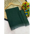 Vaystra Georgette Stone Work Saree With Unstitched Blouse 5.5Mtr – Green