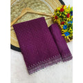 Vaystra Georgette Stone Work Saree With Unstitched Blouse 5.5Mtr – Purple