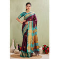 Vaystra Silk Blended Jaquard Woven Saree With Unstitched Blouse 5.5Mtr – Purple